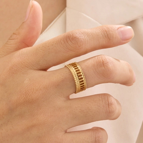 Anello In Acciaio Inossidabile Regolabile Placcato Oro Cuore Croce Infinito Mano Abbraccio Cavo Geometrico Gioielli Donne