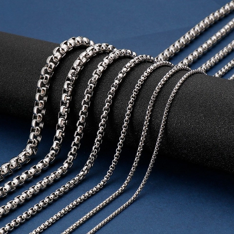Edelstahl Box Kette Halskette Poliert Plattiert Einfach Minimalistisch Geometrisch Schmuck Mode Accessoire Für Männer