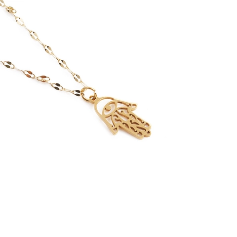 Hamsa Hand Anhänger Halskette Für Männer Edelstahl Böser Blick Herz Hohl Geometrischer Schmuck Vergoldet Einfache Mode
