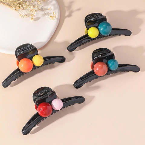 Grande Molletta Per Capelli Plastica Laccata Perle Tonde Colorate Tenuta Forte Accessorio Per Capelli Da Donna