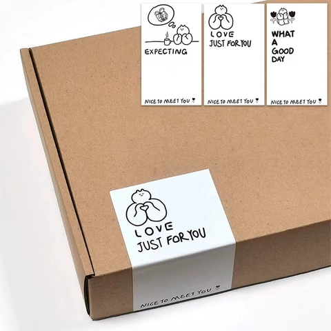 Adesivi Sigillanti Minimalisti Etichette Decorative In Carta Adesiva Rettangolare Per Scatole Regalo Confezioni Forno Stile Ins
