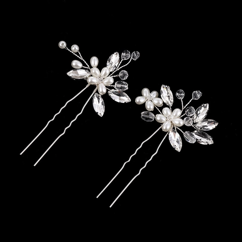 Épingles À Cheveux De Mariée Avec Künstliche Perles D'Imitation Et Cristal Épingles À Cheveux En Forme De U Accessoires De Cheveux De Mariage Faits À La Main Pour Femmes