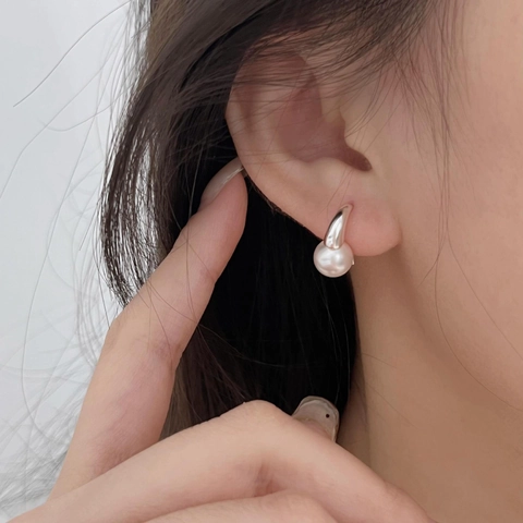 Orecchini A Perla Artificial Con Perno In Argento Sterling 925 Elegante Semplice Minimalista Stile Coreano Per Donne