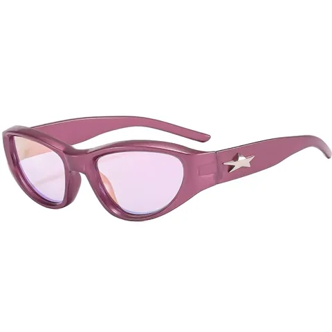 Occhiali Da Sole Cat Eye Per Donna Retrò Stile Y2K Decorazione Stella Metallo Montatura PC Protezione UV400 Esterno