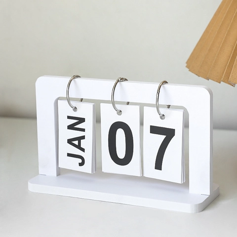 Calendario Perpetuo Manual De Madera Y Metal Adorno De Escritorio Decoración Moderna Para Oficina En Casa