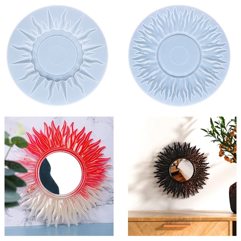 Zonnestralen Siliconen Mal Voor DIY Hars Spiegelframe Zonnegod Ontwerp Voedselveilig Flexibel Handwerk Decoratief Gereedschap
