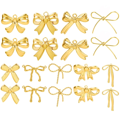 Bow Pendant 304 Stainless Steel DIY Jewelry Accessory Minimalist Fashion For Necklace Making Craft