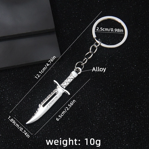 Mini Tactical Knife Model Keychain Zinc Alloy Electroplated Cool Sword Shape Bag Pendant Decoration Accessory