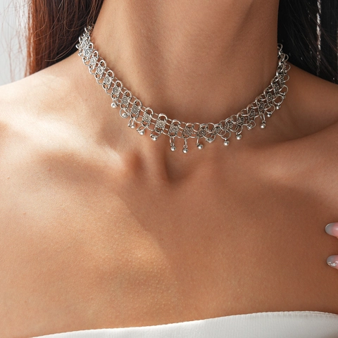 Collana Choker Bohemienne E Orecchini Testa Di Toro Lega Placcata Argento Turchese Etnico Western Retro Per Donne