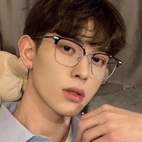 Retro Half Frame Anti Blue Light Glasses Business Fashion Metal Plastic Browline Eyeglasses For Men Women