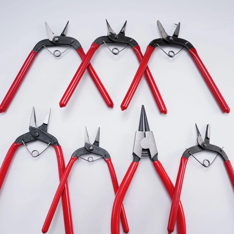 Professional Jewelry Pliers Iron DIY Crafting Tool Needle Round Flat Nose Hole Punch With Red Non Slip Handle For Beading