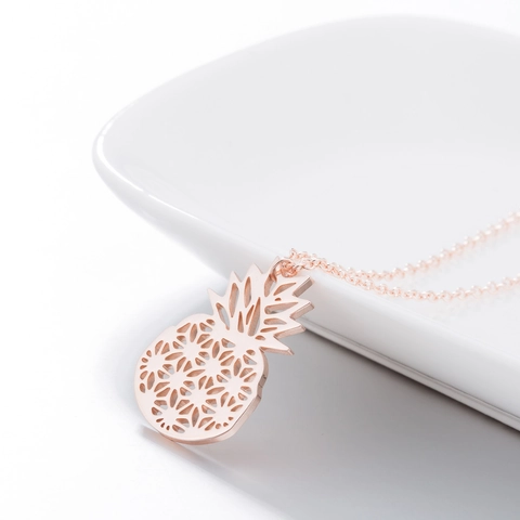 Collar Con Colgante De Piña Acero Inoxidable Hueco Forma Fruta Geométrica Minimalista Diseño De Nicho Joyas Para Mujeres