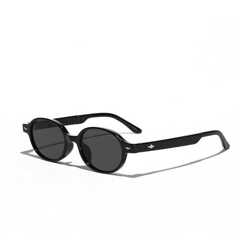 Retro Oval Sonnenbrille Für Damen Herren Mode UV400 Schutz PC Rahmen AC Linse Klassisch Niete Streetwear Dekorative Brille
