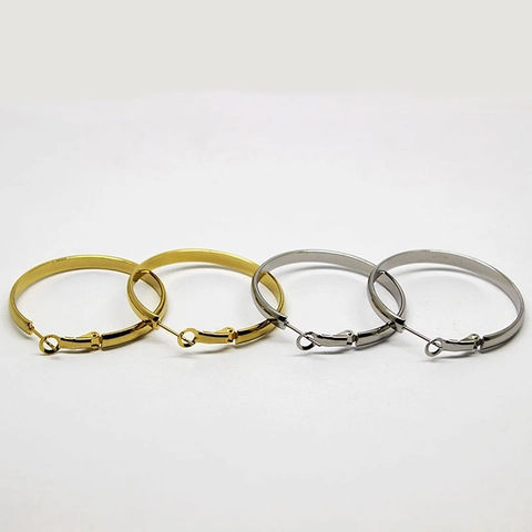 Minimalist Round Hoop Earrings 316 Stainless Steel Vacuum Plated Smooth Surface Elegant Fashion Jewelry For Women