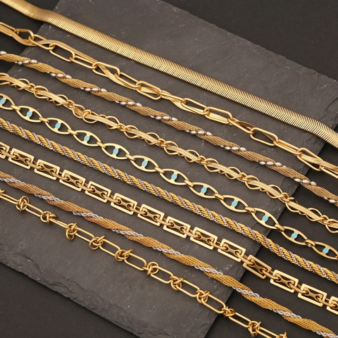 Stainless Steel Necklace Geometric Metal Snake Cuban Paperclip Chain Gold Silver Dual Tone Fashion Jewelry For Unisex