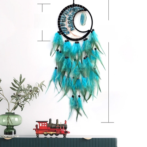 Tree Of Life Dreamcatcher Wall Hanging Decor With Agate Slice Natural Crystal Stone Feathers Handmade Bohemian Ornament
