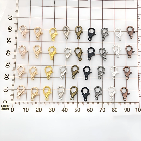 Zinklegierung Karabinerverschlüsse Für DIY Halskette Armband Schmuckherstellung Verbinder Trigger Haken Mehrere Farben