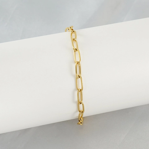 Büroklammer Kette Fußkettchen 18K Vergoldet Edelstahl Verstellbar Minimalistischer Modeschmuck Für Damen