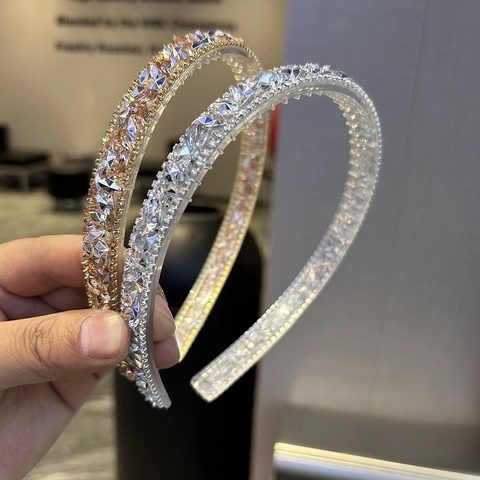 Cerchietto Per Capelli Con Cristalli E Strass Barocchi Lusso Lucido Perla Artificial Lega Fascia Per Capelli Da Donna Elegante