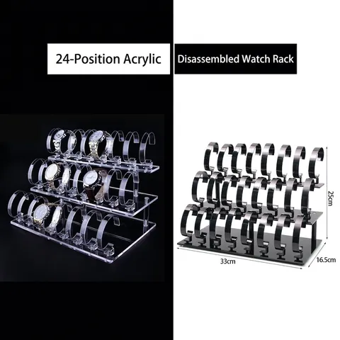 Espositore Per Orologi Acrilico Supporto A Scala Per Gioielli Bracciale Organizzatore Anelli C Rimovibili