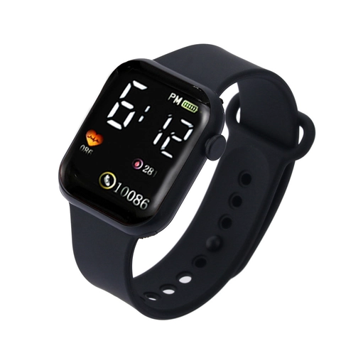 Digital LED Watch Plastic Case Waterproof Sports Silicone Strap Student Fashion Unisex Casual Wristwatch Multi Color