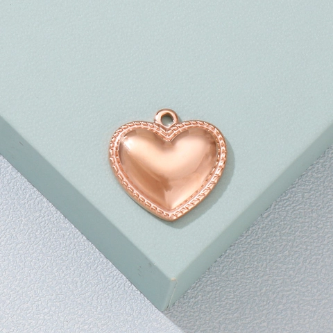 Ciondoli Forma Cuore Acciaio Inossidabile 3D Superficie Liscia Bordo Intrecciato Per Creazione Gioielli Collane Orecchini Stile Semplice