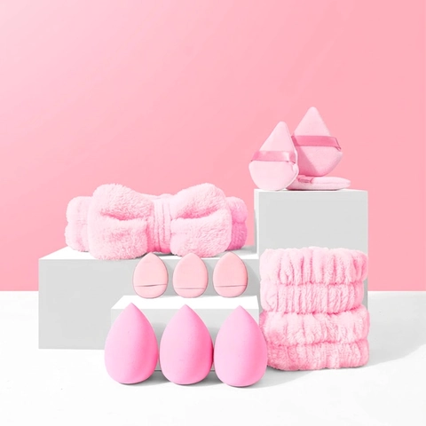 Makeup Sponges Beauty Eggs Coral Fleece Headband And Wristbands Hydrophilic Non Latex Soft Elastic Facial Wash Tools