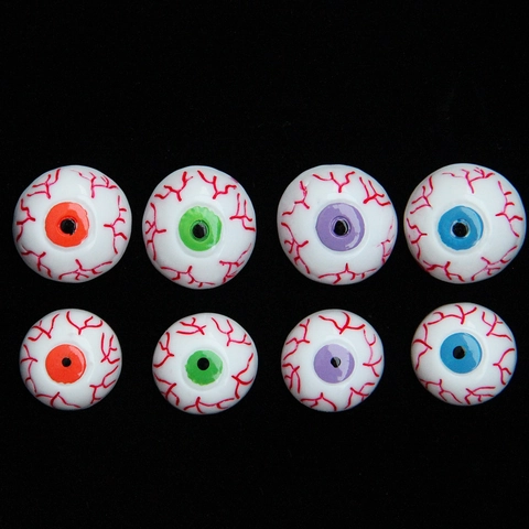Halloween Simulation Eyeballs Resin Flat Back Bloodshot Horror DIY Accessories Colorful Iris Decoration Craft Patches