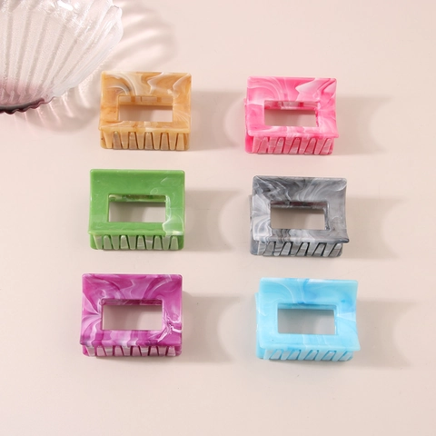 Minimalistische Marmerpatroon Haarklem Geometrisch Hol Vierkant Rechthoekig Haarpinnen Mode Haaraccessoires Voor Dames