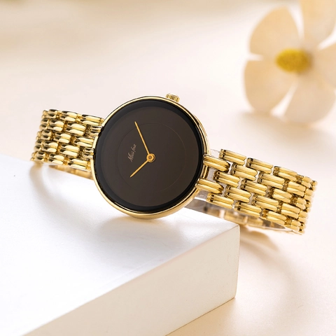 Montre à Quartz pour Femme Minimaliste Élégante Or Argent Acier Inoxydable Étanche Montre Bracelet Cadeau