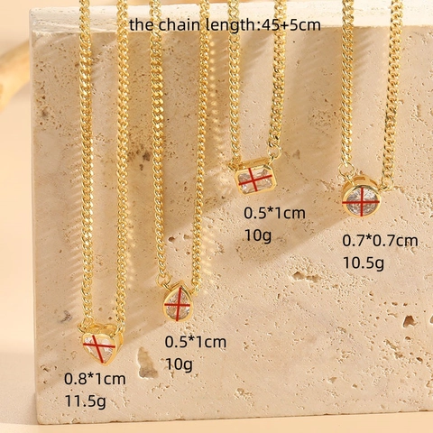 Élégant Collier en Cuivre avec Zirconia pour Femme Style Ins Minimaliste Pendentif Cœur Goutte d'eau Rond Rectangle Bijoux de Mode Cadeau