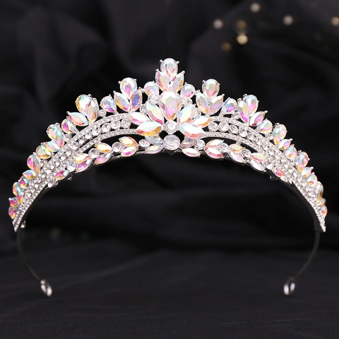 Corona Da Sposa Tiara Lega Strass Cristallo Scintillante Matrimonio Compleanno Festa Accessori Per Capelli Donne Elegante