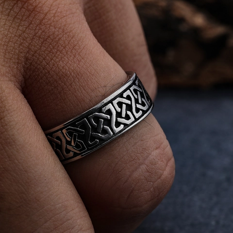 Anillo De Tótem Vikingo Con Nudo Celta De Acero Inoxidable Banda Punk Retro Para Hombres Mujeres Joyería De Regalo