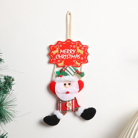 Decorazione Natalizia Appendere Peluche Babbo Natale Pupazzo Neve Renna Ornamento Tessuto Campanelli Merry Christmas Decor