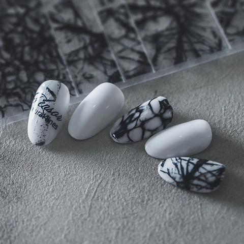 Nail Art Stickers Natural Marble Pattern Thin Decals DIY Manicure Accessory Japanese Style Minimalist