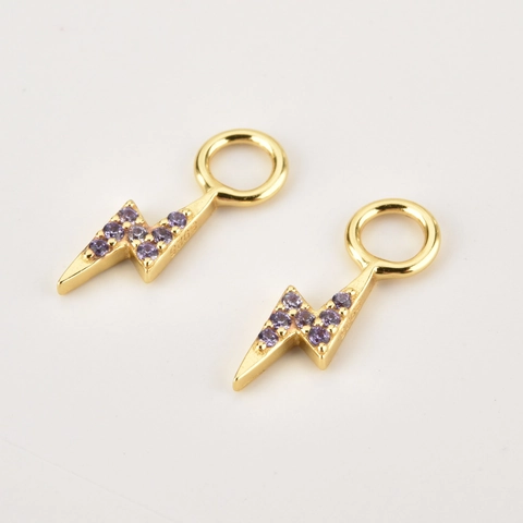 Orecchini A Fulmine Argento Sterling 925 Placcato Oro Con Zirconia Cubica Scintillante Gioielli Eleganti
