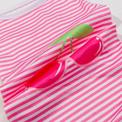 Pet Dog Vest Breathable Polyester Knitted Summer Puppy Tank Top Pink Striped Polka Dot Cartoon Whale Rabbit Cherry Apparel