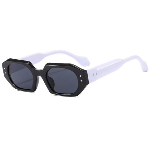 Retro Polygoon Zonnebril PC Frame AC Lens UV400 Anti Blauw Licht Bril Geometrische Klinknagel Mode Unisex Outdoor