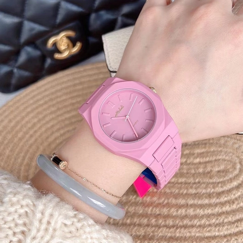 Reloj De Cuarzo Para Mujer Color Caramelo Caja Octogonal Correa De Silicona Impermeable Moda Informal