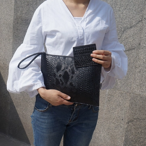 Python Muster Umschlag Clutch Tasche PU Leder Mit Handschlaufe Und Passendem Kartenhalter Für Damen Mode Handtasche