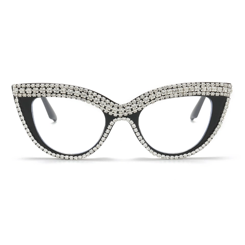 Occhiali Da Lettura Cat Eye Retrò Con Strass Montatura Intera In PC Occhiali Alla Moda Per Donna