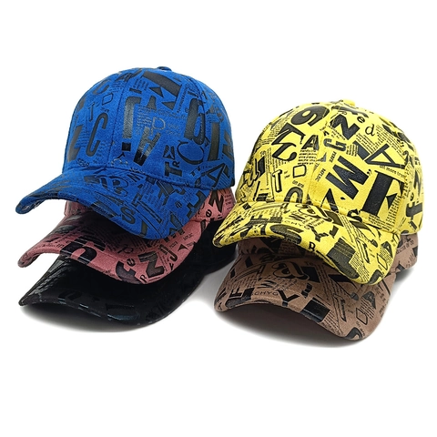 Krantenprint Honkbalpet Polyester Graffiti Letter Streetwear Buiten Zonbescherming Verstelbaar Sportmuts