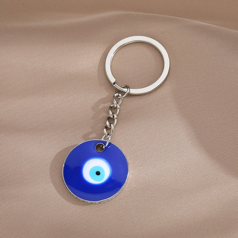 Evil Eye Schlüsselanhänger Türkisches Glücks-Amulett Rund Emaille Legierung Anhänger Taschenschmuck Schutz