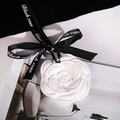 Rose Flower Plaster Aroma Stone Diffuser Closet Car Hanging Fragrance Ornament White Camellia Decorative Air Freshener