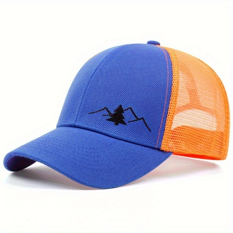 Atmungsaktive Mesh Baseball Cap Baumwolle Trucker Hut Berg Kiefer Stickerei Outdoor Sonnenschutz Verstellbar Unisex