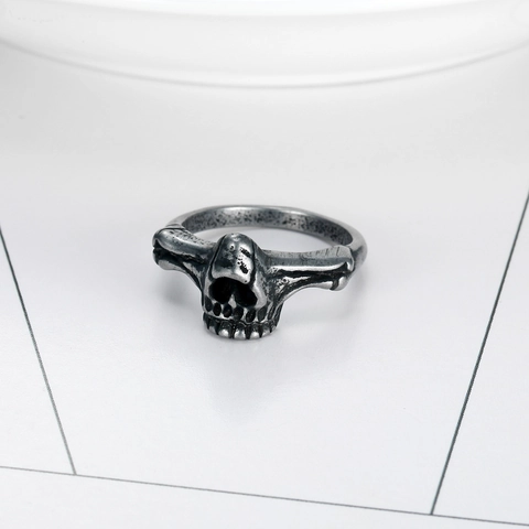 Skull Head Ring Stainless Steel Vintage Gothic Punk Ghost Face Skeleton Biker Band For Men