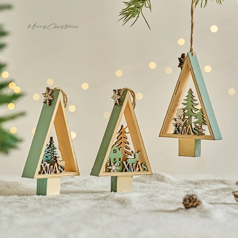 Decorazioni Per Albero Di Natale In Legno Renna Pupazzo Di Neve Casa XMAS Decorazione Da Appendere Per La Casa Festa Di Natale Stile Nordico