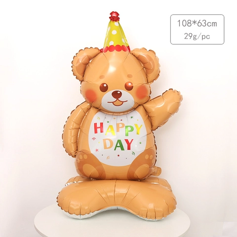 Cartoon Beer Folie Ballonnen 3D Staand Hart Knuffel Diervorm Voor Verjaardag Bruiloft Valentijn Feest Decoraties