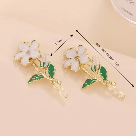 Eleganter Blumen Haarclip Legierung Emaille Gänseblümchen Blumig Haarnadel Für Frauen Mädchen Süßes Koreanisches Accessoire