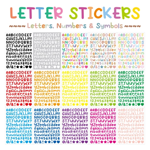 Kleurrijke Letter Nummer Stickers Waterdicht Vinyl Mini Alfabet Stickers Voor DIY Scrapbooking Dagboek Planner Decoratie